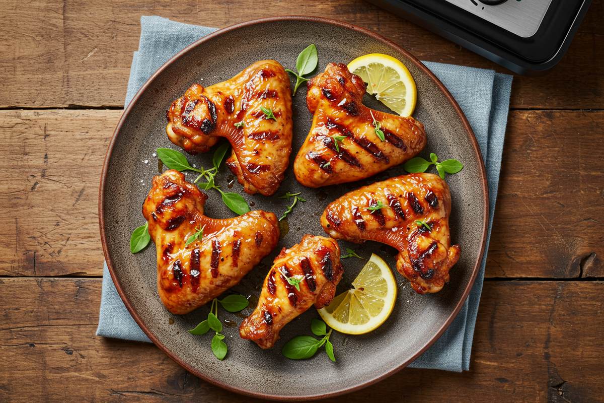 BBQ Chicken Wings on Electric Grill