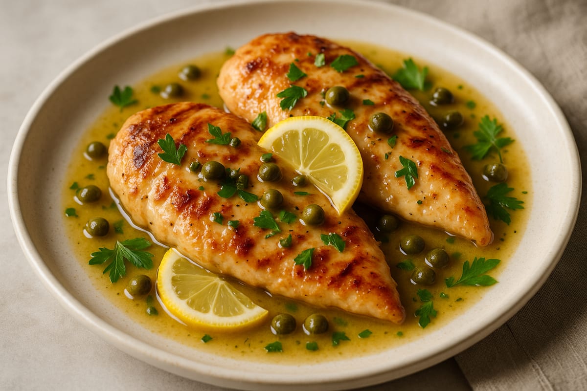 Chicken Piccata on Electric Grill — AI-generated food photo