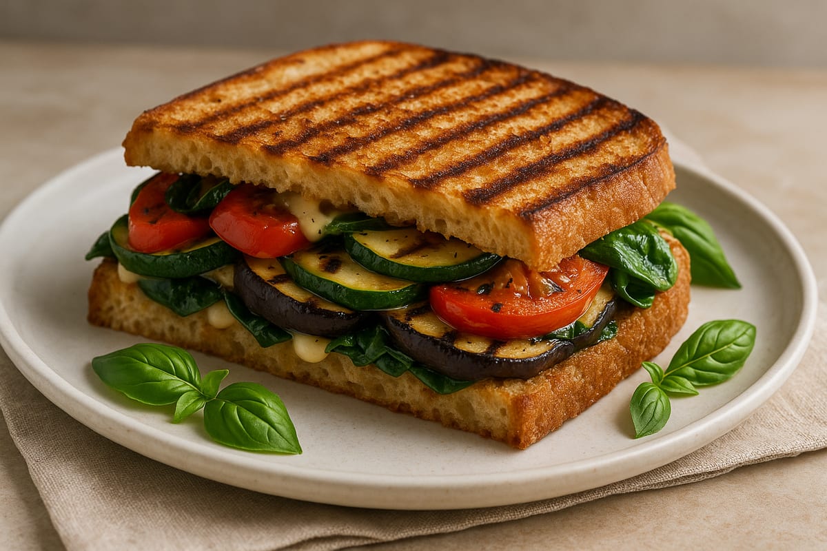 Crispy Electric Grilled Vegetable Panini — AI-generated food photo