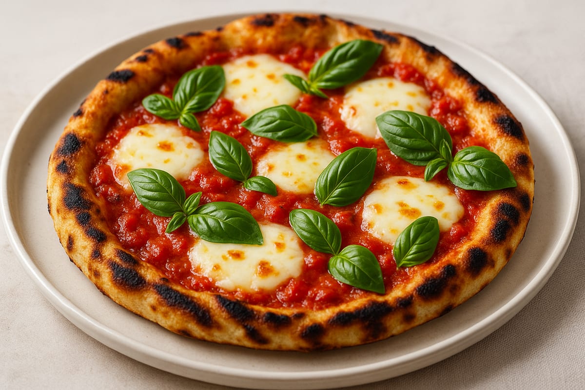 Crispy Grilled Pizza Margherita — AI-generated food photo