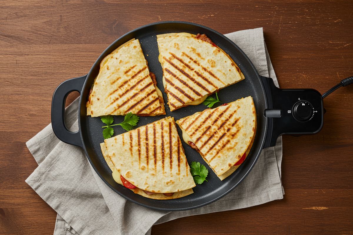 Grilled Quesadillas on Electric Grill — AI-generated food photo