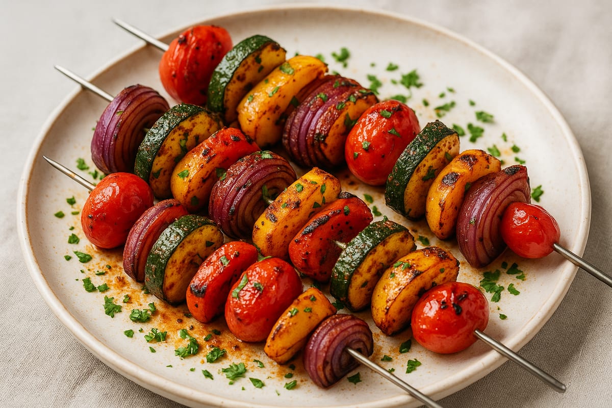 Grilled Cajun-Style Vegetable Skewers — AI-generated food photo