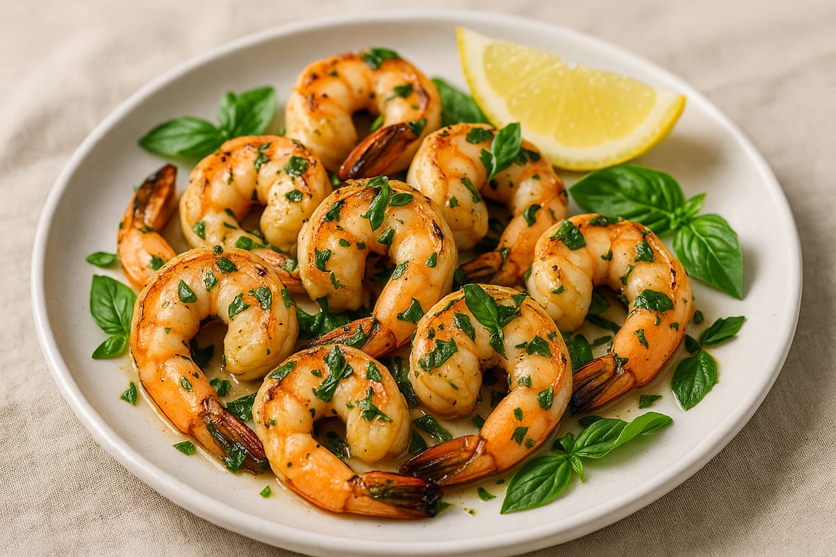 Grilled Garlic Basil Shrimp — AI-generated food photo