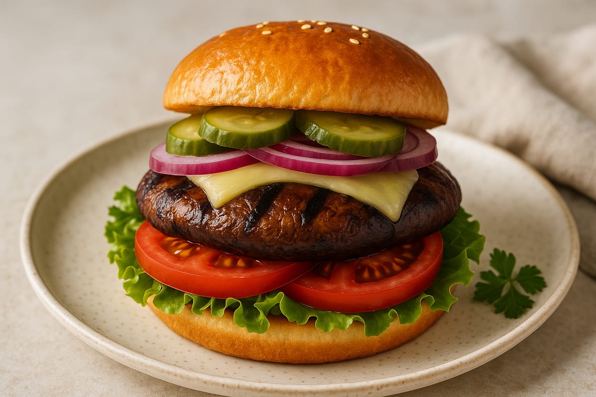 Grilled Portobello Mushroom Burger — AI-generated food photo
