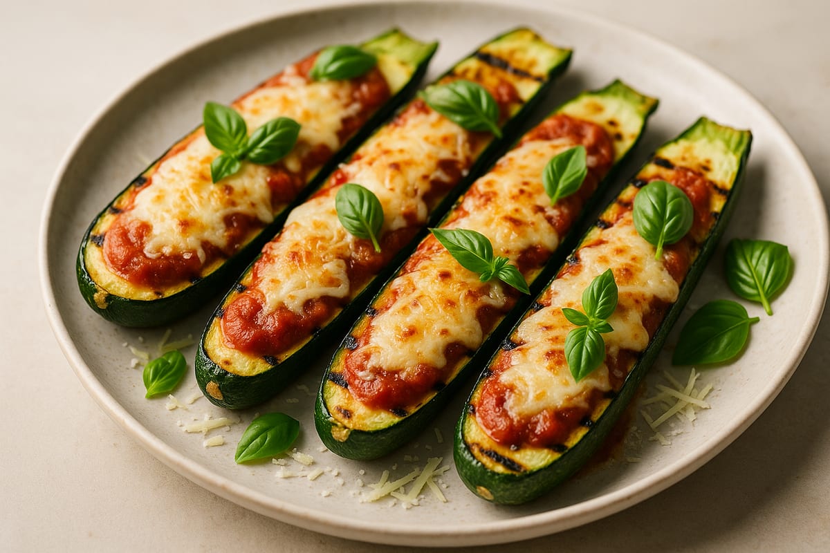 Grilled Zucchini Parmesan on Electric Grill — AI-generated food photo