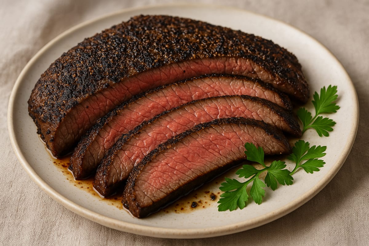 Peppery Electric Grilled Flank Steak — AI-generated food photo