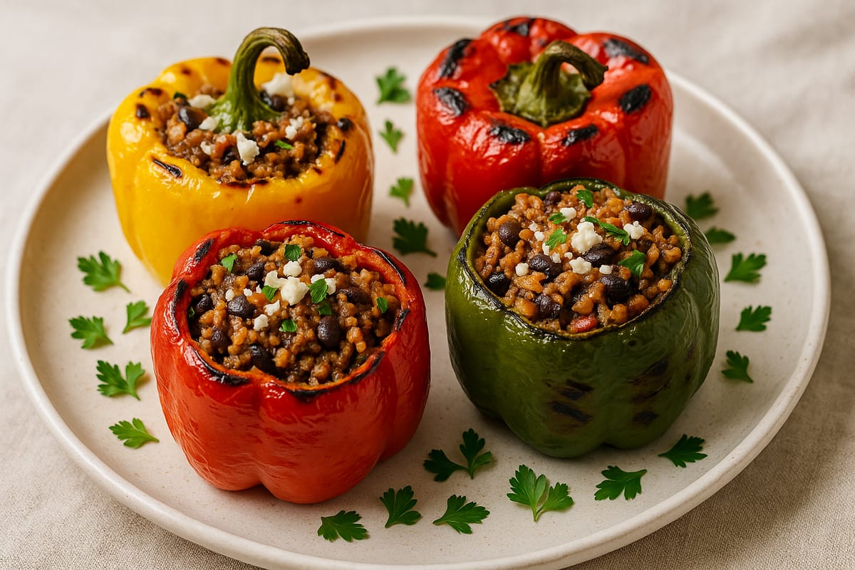Stuffed Bell Peppers on the Electric Grill — AI-generated food photo