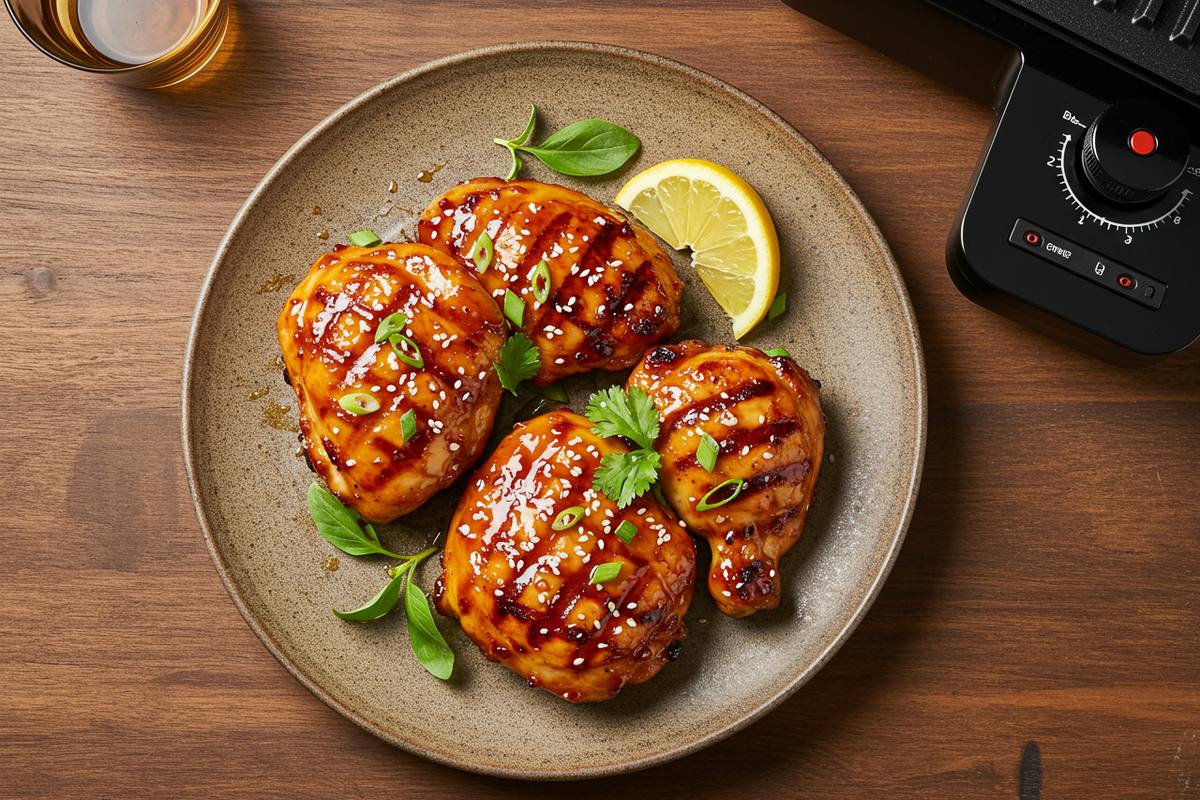 Teriyaki Chicken on Electric Grill — AI-generated food photo