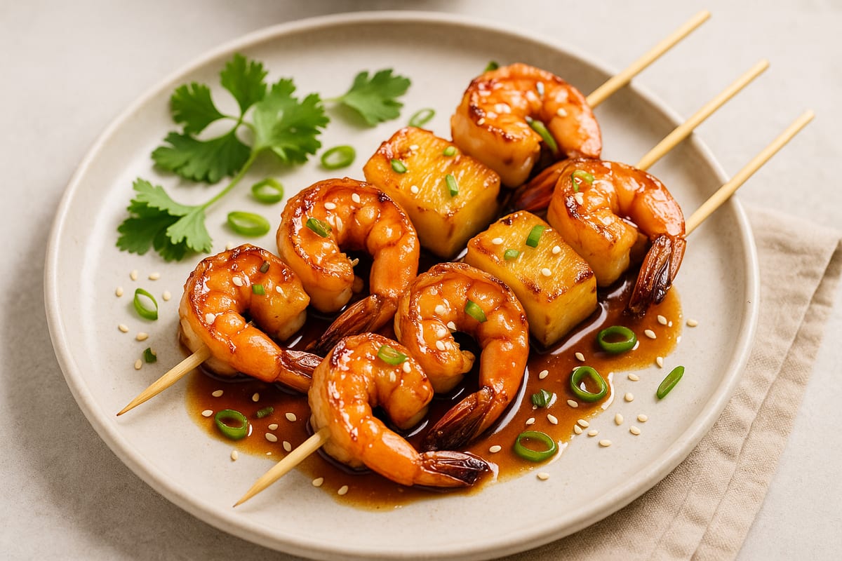 Teriyaki Shrimp Skewers with Pineapple — AI-generated food photo